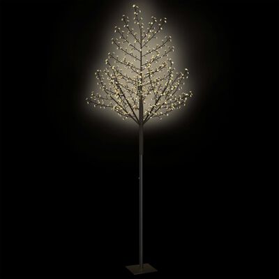 vidaXL Božično drevesce s 600 LED lučkami beli češnjevi cvetovi 300 cm