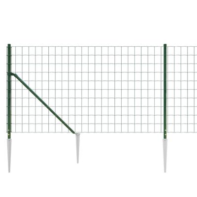 vidaXL Mrežna ograja s konicami za postavitev zelena 0,8x10 m