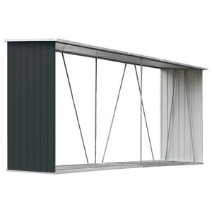 vidaXL Vrtna lopa za drva pocinkano jeklo 330x84x152 cm antracitna
