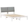 vidaXL Kovinska posteljna konstrukcija z vzglavjem Bela in svetlo siva