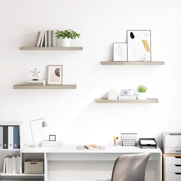 vidaXL Stenske police 4 kosi barva hrasta 80x23,5x3,8 cm MDF