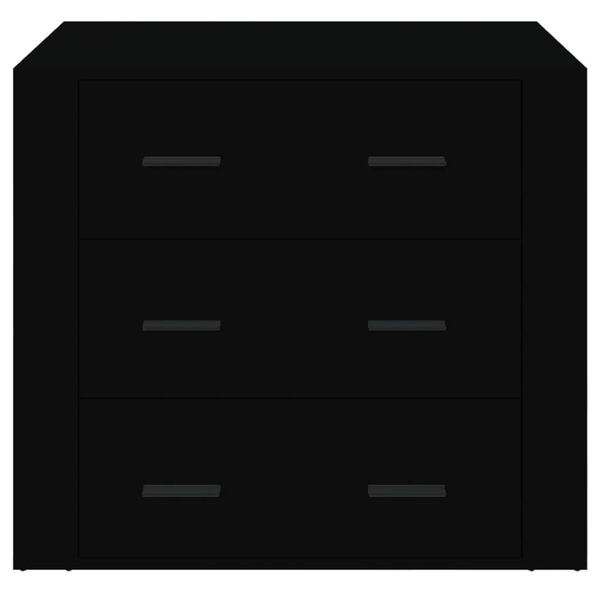 vidaXL Komoda črna 80x33x70 cm inženirski les
