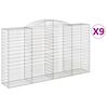 vidaXL Obokane gabion ko&scaron;are 9 kosi 300x50x160/180 cm pocinkano železo