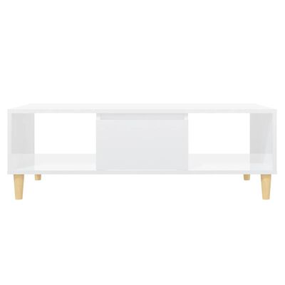 vidaXL Klubska mizica visok sijaj bela 103,5x60x35 cm iverna plošča
