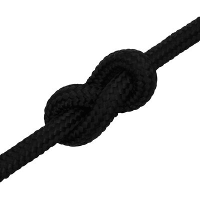 vidaXL Delovna vrv črna 18 mm 100 m poliester