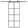 vidaXL Drsna vrata z opremo 90x205 cm ESG steklo in aluminij