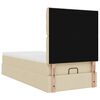 vidaXL Otomanski posteljni okvir z vzmetnico krem 90x190 cm blago