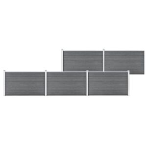 vidaXL Vrtna ograja WPC 872x106 cm siva