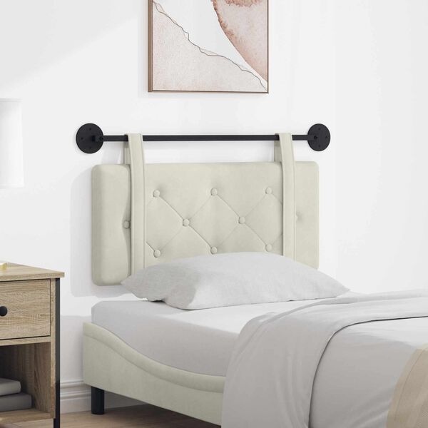 vidaXL Visoki naslon za glavo krema 90 x 55 x 5 cm Žamet