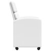 vidaXL Jedilni stoli s kolesi 2 pcs Bela 58 x 65 x 98 cm Umetna koža