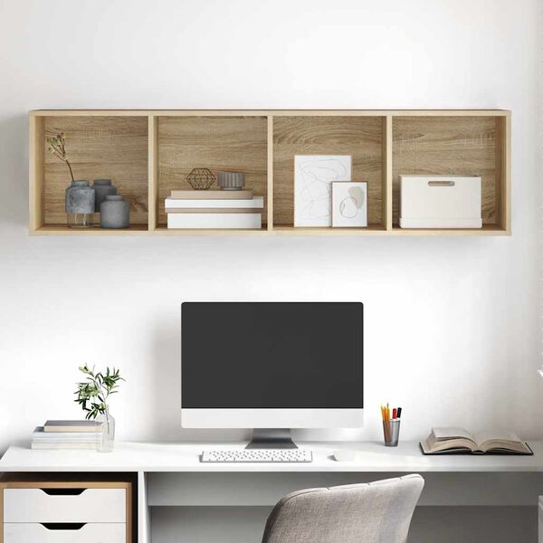 vidaXL Stenska TV omarica sonoma hrast 37x37x142,5 cm iverna plo&scaron;ča