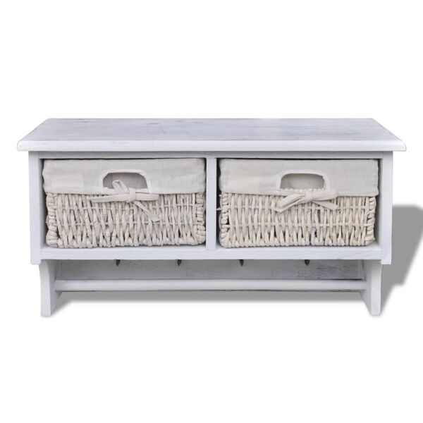 vidaXL Stenska polica bela 60x23,5x33 cm les pavlovnije