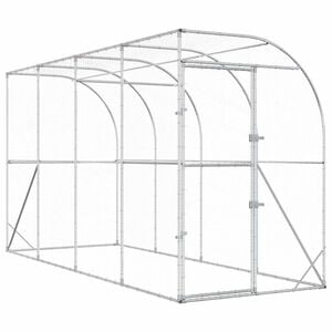 vidaXL Koko&scaron;ja kletka ob steni Srebrna 600 x 150 x 215 cm