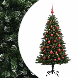 vidaXL Umjetno božično drevo z okrasnimi kroglami 150 cm 150 LED