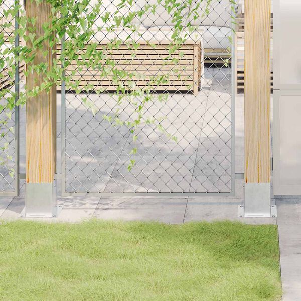 vidaXL Podstavki za stebre kvadratni 4 kosi srebrni 101x101 mm