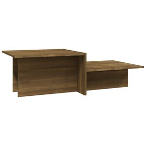 vidaXL Klubska mizica rjavi hrast 111,5x50x33 cm konstruiran les