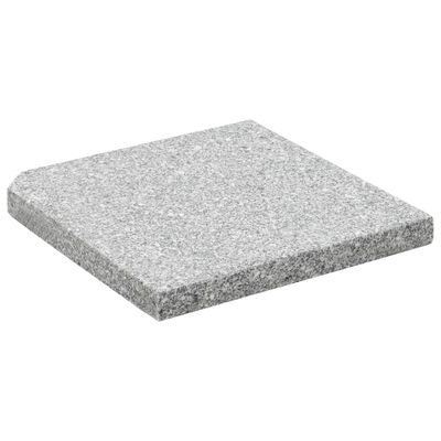 vidaXL Utežne plošče za senčnik 4 kosi siv granit kvadratne 100 kg