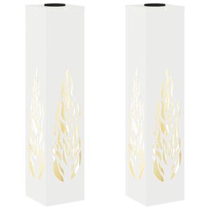 vidaXL Solarno LED svetilo za pot 2 kos Toplo bela 18 x 18 x 80 cm