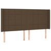 vidaXL Vzglavje z u&scaron;esi temno rjavo 163x16x118/128 cm blago