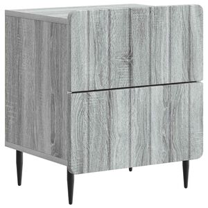 vidaXL Nočna omarica Siva Sonoma 43 x 34,5 x 49,5 cm Inženirski les