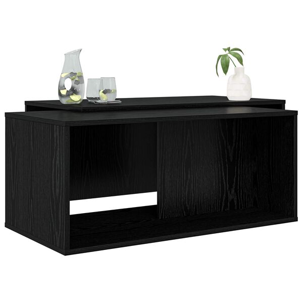 vidaXL Set kavno mizico 2 pcs Črna Orehovina Konstruiran les