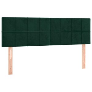 vidaXL Posteljno vzglavje temno zelena 144x5x78/88 cm žametna