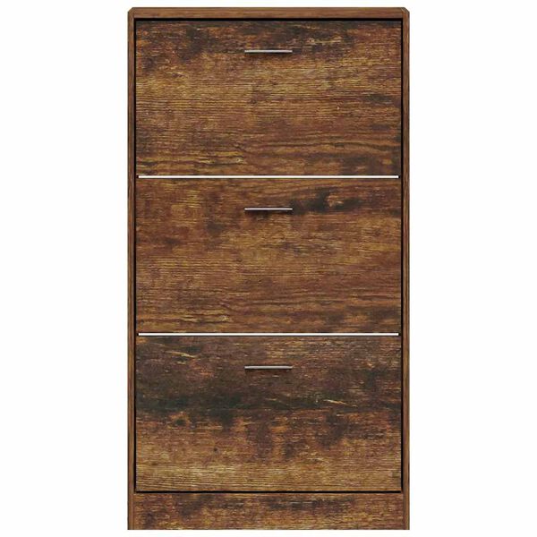 vidaXL Omarica za čevlje dimljeni hrast 59x17x108 cm inženirski les