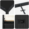 vidaXL Komplet za jedilnico v vrtu z blazino 7 pcs Črna poli ratan