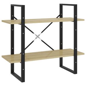 vidaXL Knjižna omara 2-nadstropna sonoma hrast 80x30x70 cm iverna pl.