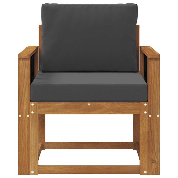 vidaXL Zunanji kavč Masivno akacijevo les in poliester Naravna