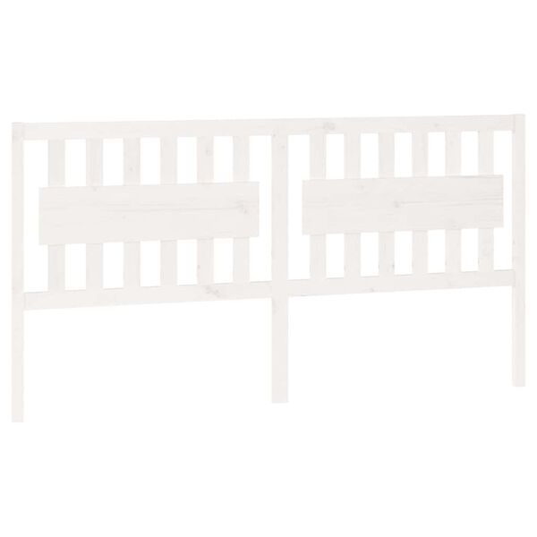 vidaXL Posteljno vzglavje belo 185,5x4x100 cm trdna borovina