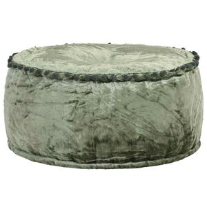 vidaXL Okrogel tabure iz žameta 40x20 cm zelen