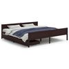 vidaXL Posteljni okvir z 2 predaloma temno rjav 180x200 cm borovina