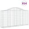 vidaXL Obokane gabion košare 14kosov 200x30x100/120cm pocinkano železo