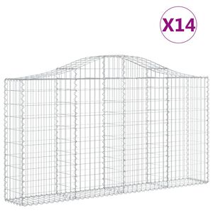 vidaXL Obokane gabion ko&scaron;are 14kosov 200x30x100/120cm pocinkano železo