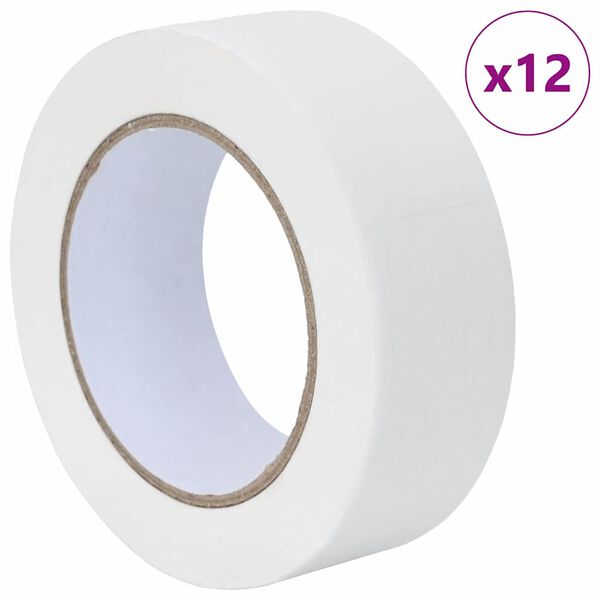 vidaXL Maskirni trakovi za slikarje 12 pcs Bela 38mm x 50m Papir