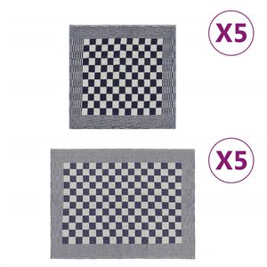 vidaXL Komplet brisač 10-delni moder in bel bombaž