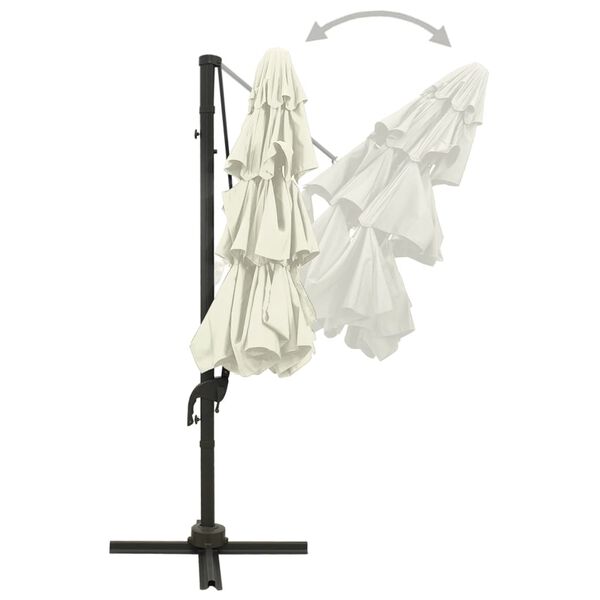 vidaXL Senčnik aluminij peščen 3x3 m