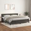 vidaXL Box spring postelja z vzmetnico temno siva 200x200 cm žamet