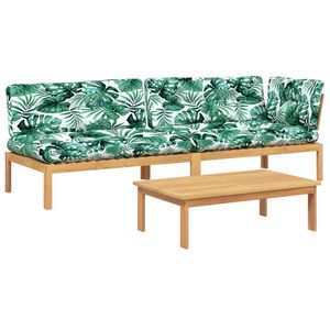 vidaXL Vrtna garnitura iz palet 3-delna z blazinami trden akacijev les