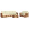 vidaXL Sedežne garniture 7 pcs Naravna in smetana Masiven les akacije