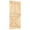 vidaXL Drsna vrata NARVIK Naravna in črna 95 x 210 cm (213,5 cm)