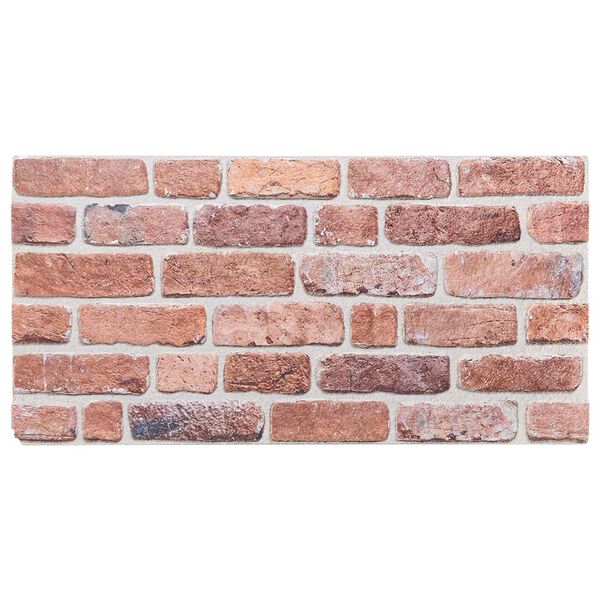 vidaXL Stenske plo&scaron;če 10 pcs Rdeča 100 x 50 cm EPS pena