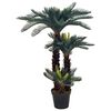 vidaXL Umetna palma cikas z loncem zelene barve 125 cm