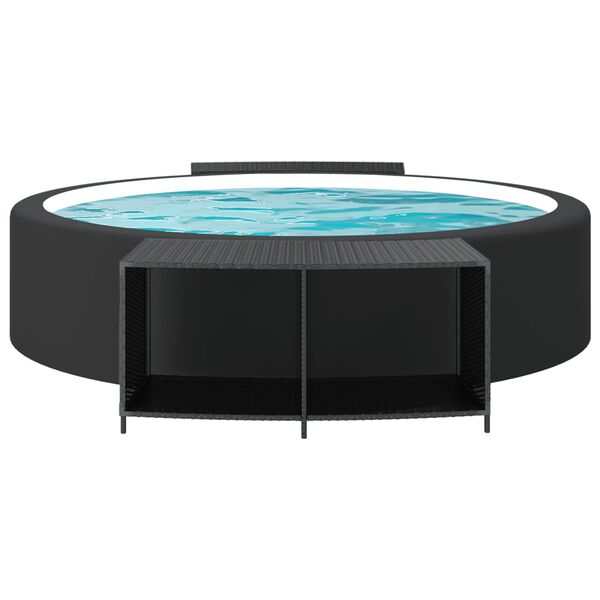 vidaXL Police za shranjevanje 2 kosa črn poli ratan