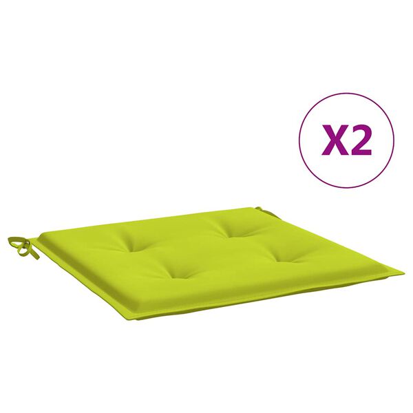 vidaXL Blazine za vrtne stole 2 kosa svetlo zelene 40x40x4 cm oxford