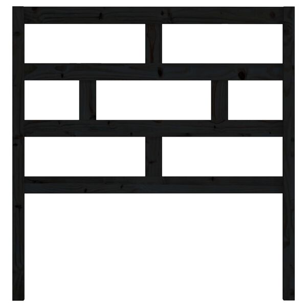 vidaXL Posteljno vzglavje črno 106x4x100 cm trdna borovina