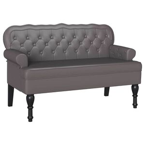 vidaXL Chesterfield klop Siva 119,5 x 64,5 x 75 cm Umjetno usnje