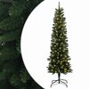 vidaXL Umetno vitko božično drevo 150 cm 150 LED Toplo bela PVC Zelena