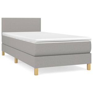 vidaXL Box spring postelja z vzmetnico svetlo siva 80x200 cm blago